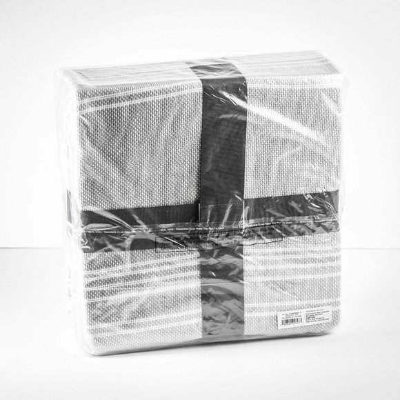 NWT Threshold Stripe Cotton Bed Blanket Grey White - Picture 6 of 8